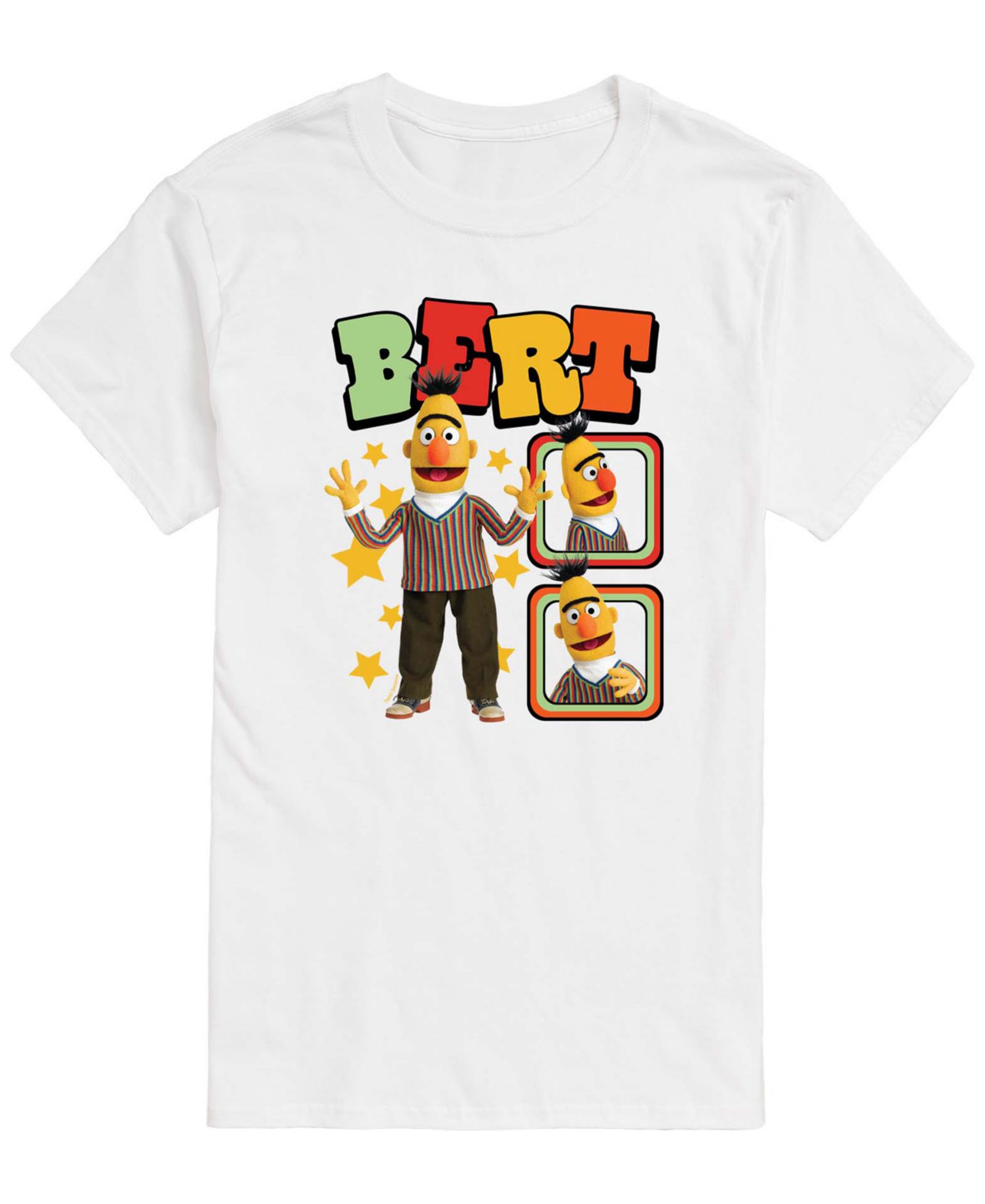 AIRWAVES Men's Sesame Street Bert Photos Short-Sleeve Graphic T-Shirt