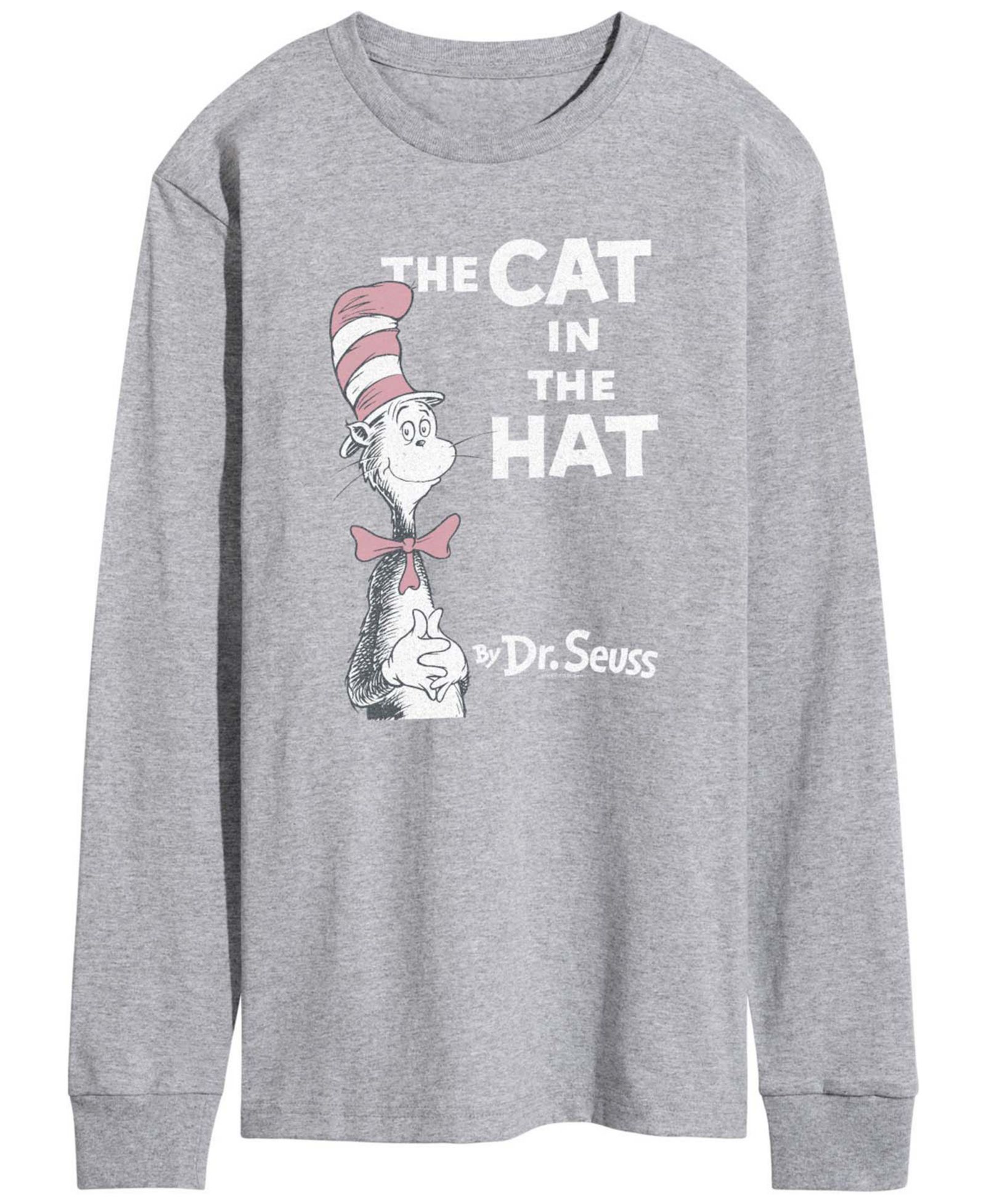 AIRWAVES Men's Dr. Seuss Cat In Hat Vintage Faded Long-Sleeve Graphic T-Shirt
