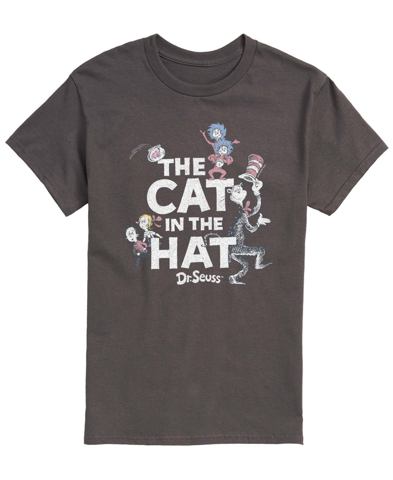 AIRWAVES Men's Dr. Seuss Cat In Hat & Things Vintage Faded Short-Sleeve Graphic T-Shirt