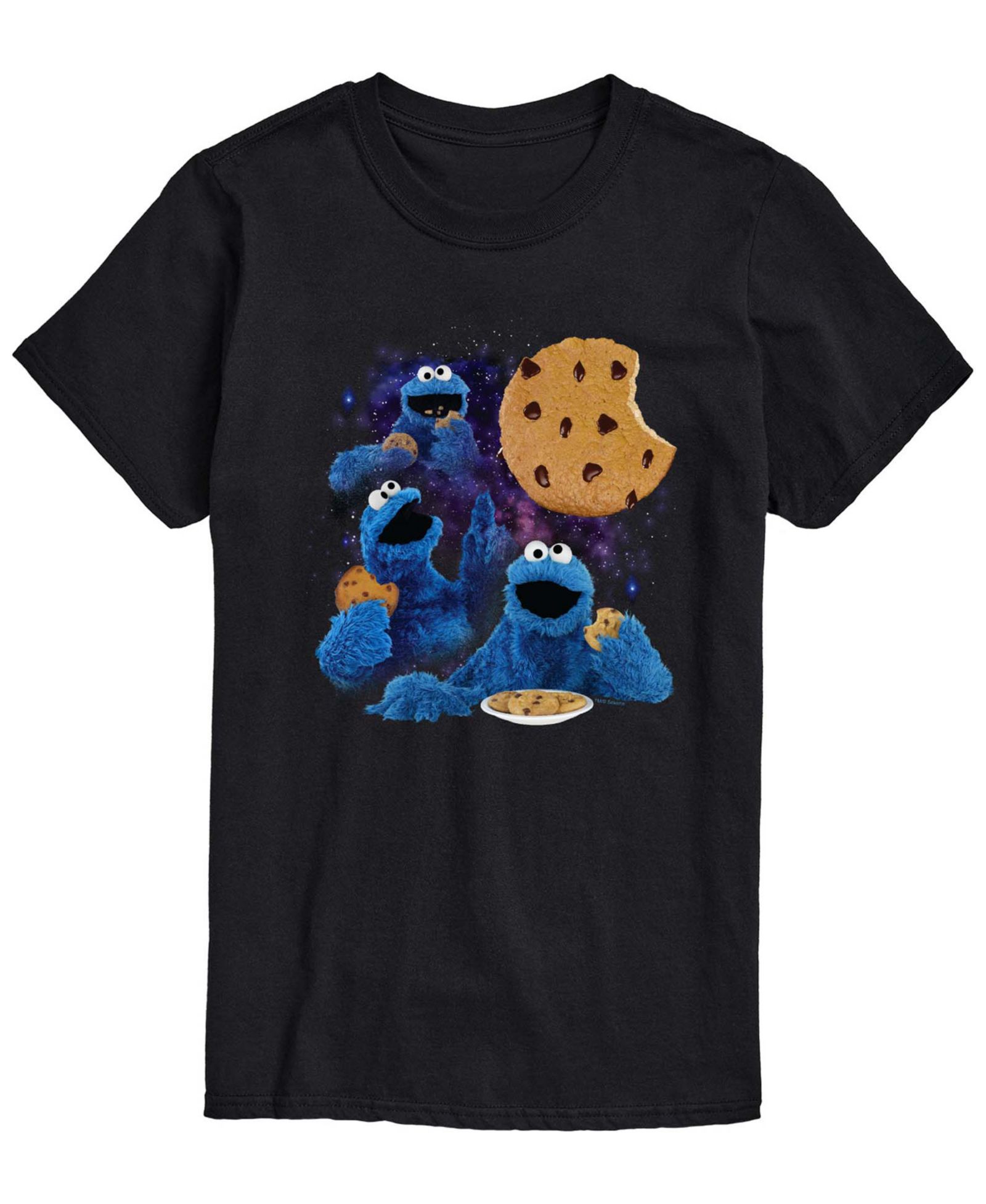 AIRWAVES Men's Sesame Street Cookie Moon Short-Sleeve Graphic T-Shirt