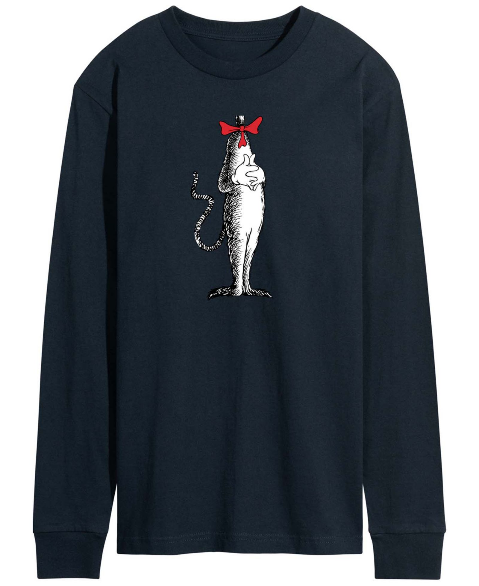 AIRWAVES Men's Dr. Seuss Cat In The Hat Costume Long-Sleeve Graphic T-Shirt