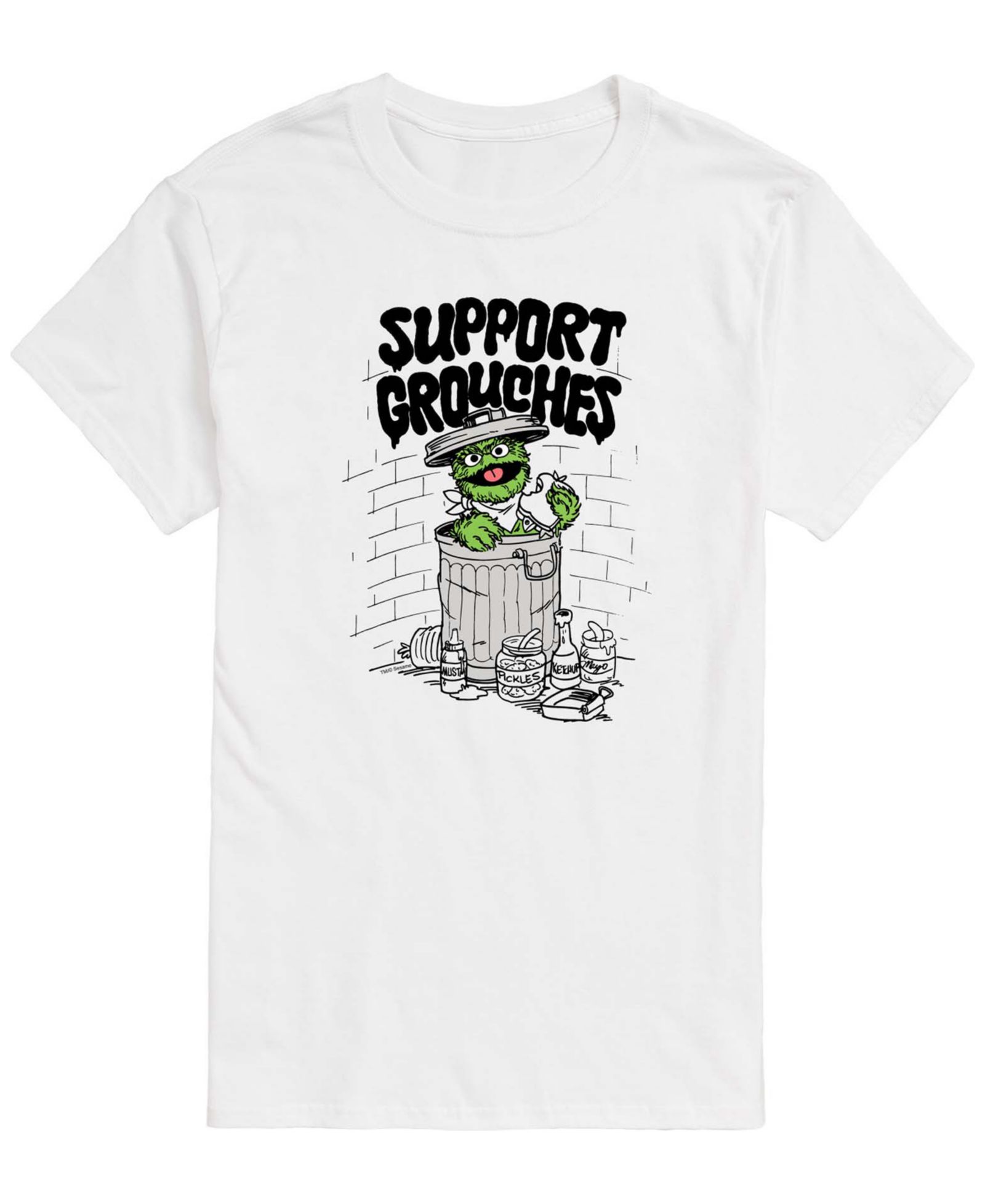 AIRWAVES Men's Sesame Street Support Grouches Oscar Short-Sleeve Graphic T-Shirt