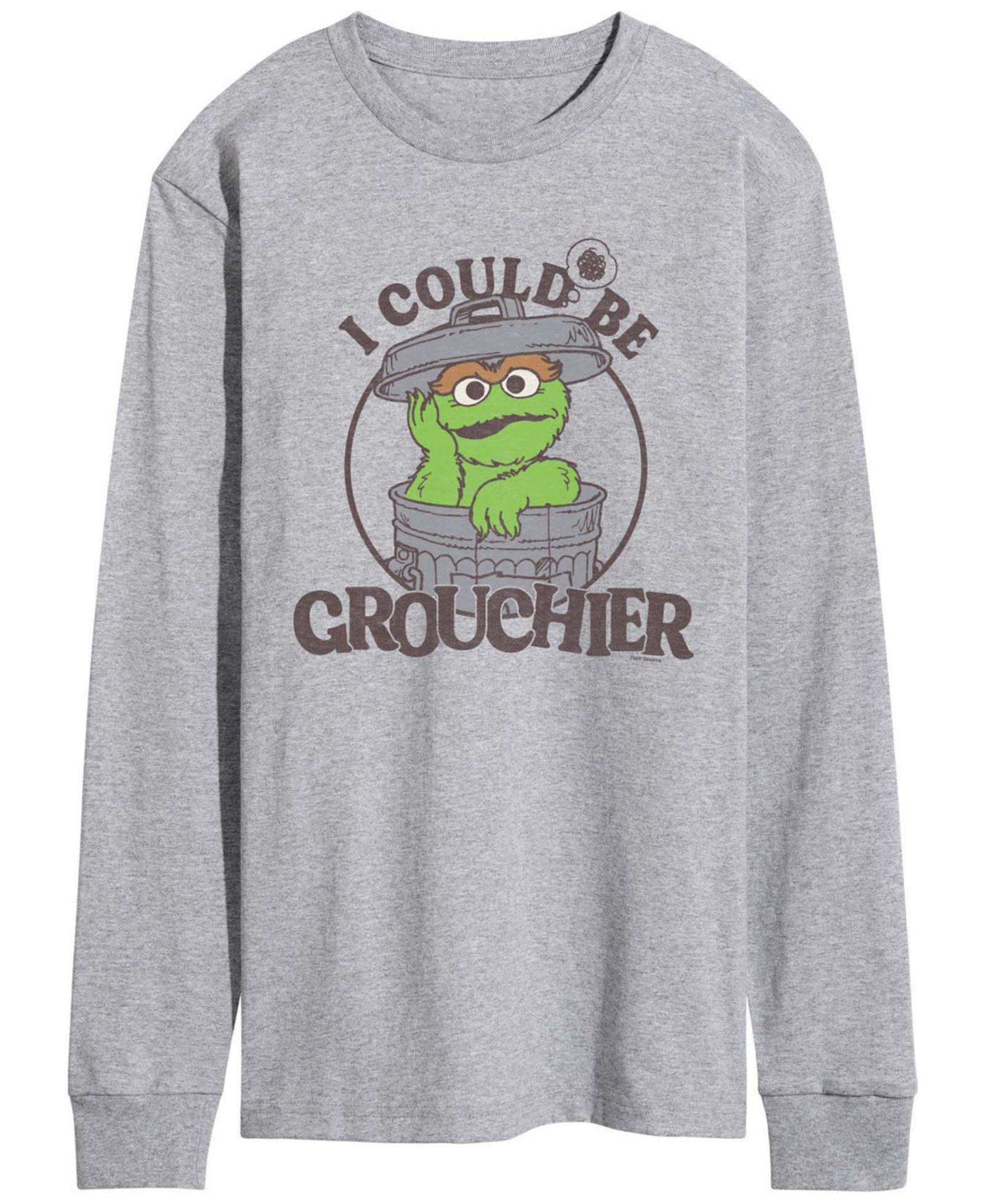 AIRWAVES Men's Sesame Street Could Be Grouchier Oscar Long-Sleeve Graphic T-Shirt