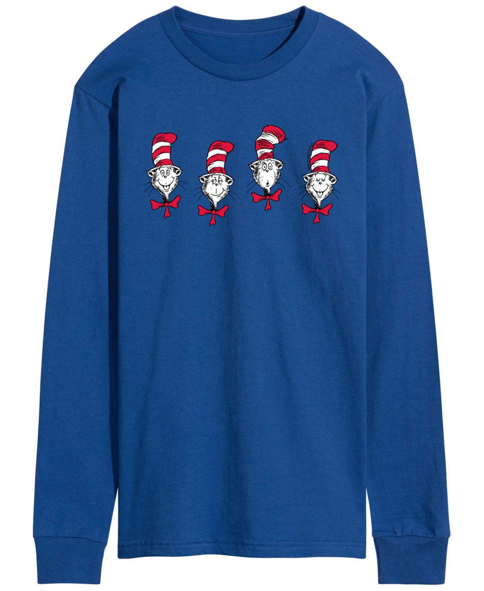 AIRWAVES Men's Dr. Seuss Cat In The Hat Heads Long-Sleeve Graphic T-Shirt