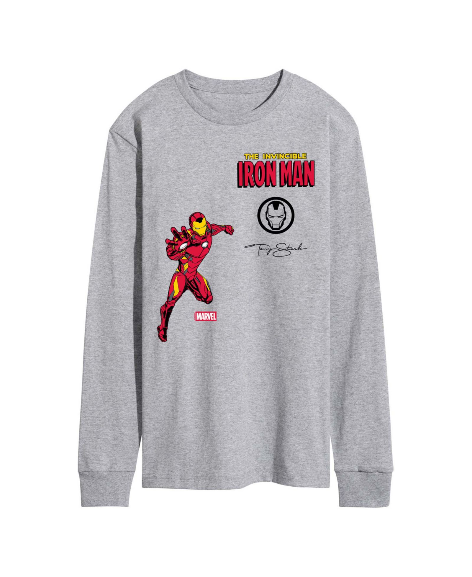AIRWAVES Men's Iron Man Invincible Long-Sleeve Graphic T-Shirt