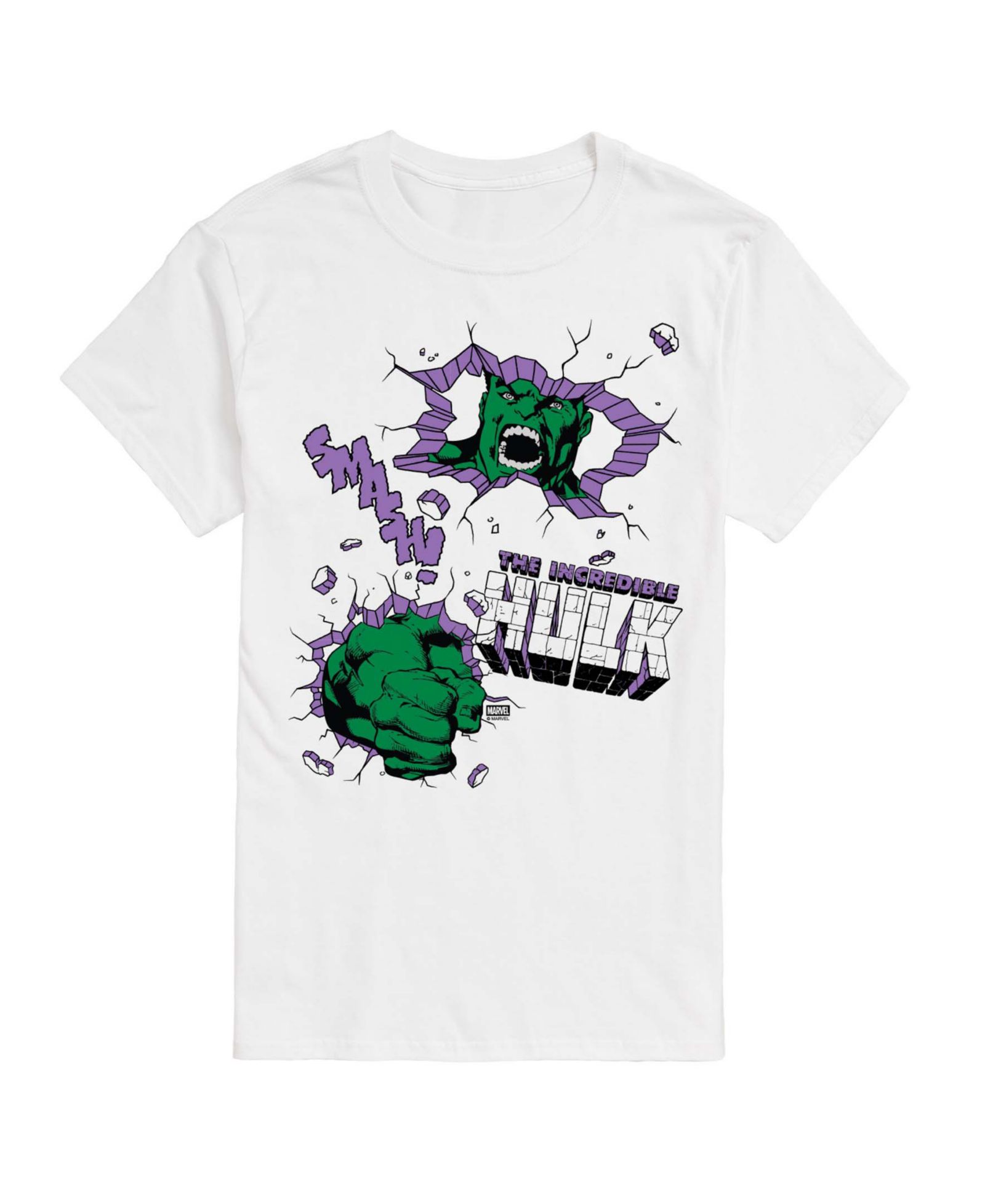 AIRWAVES Men's The Hulk Punch Wall Short-Sleeve Graphic T-Shirt