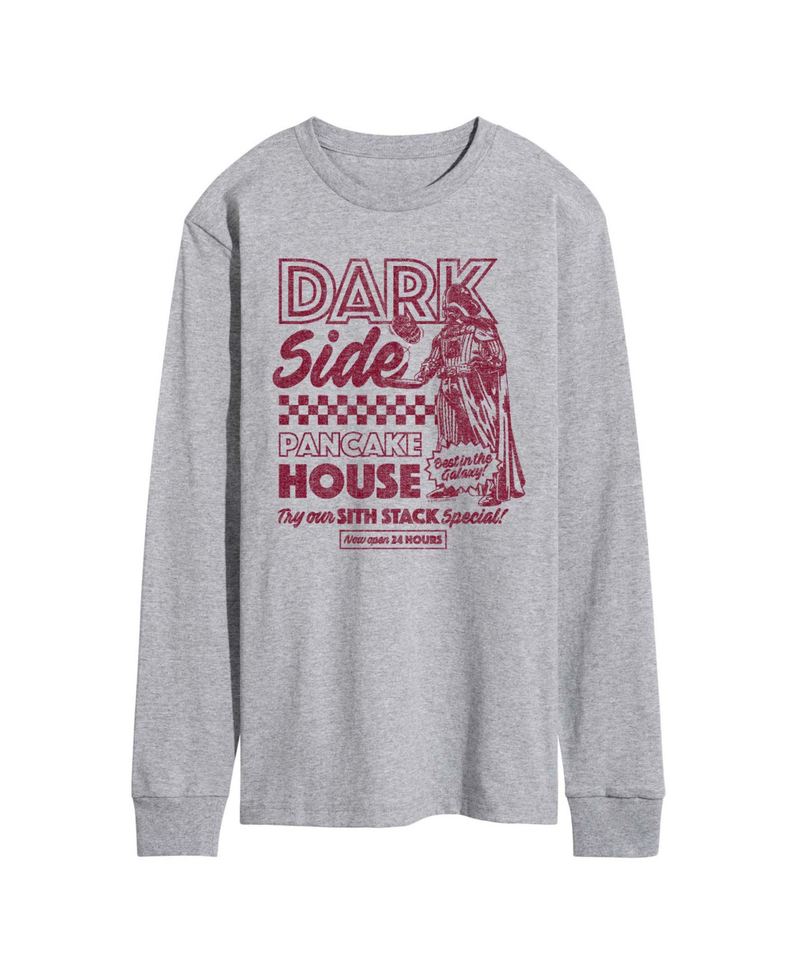 AIRWAVES Men's Dark Side Pancake House Long-Sleeve Graphic T-Shirt
