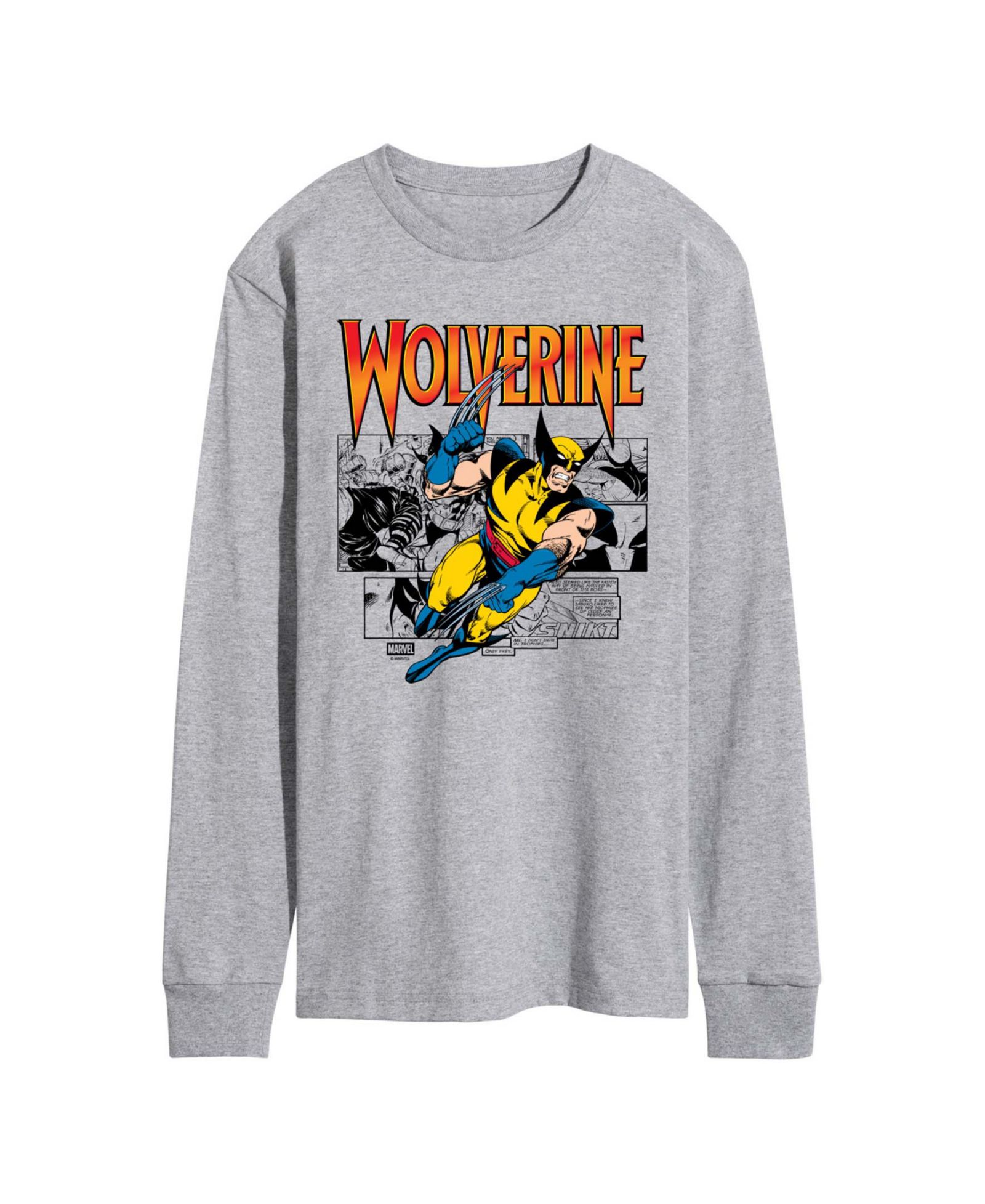 AIRWAVES Men's Wolverine Comic Pop Long-Sleeve Graphic T-Shirt