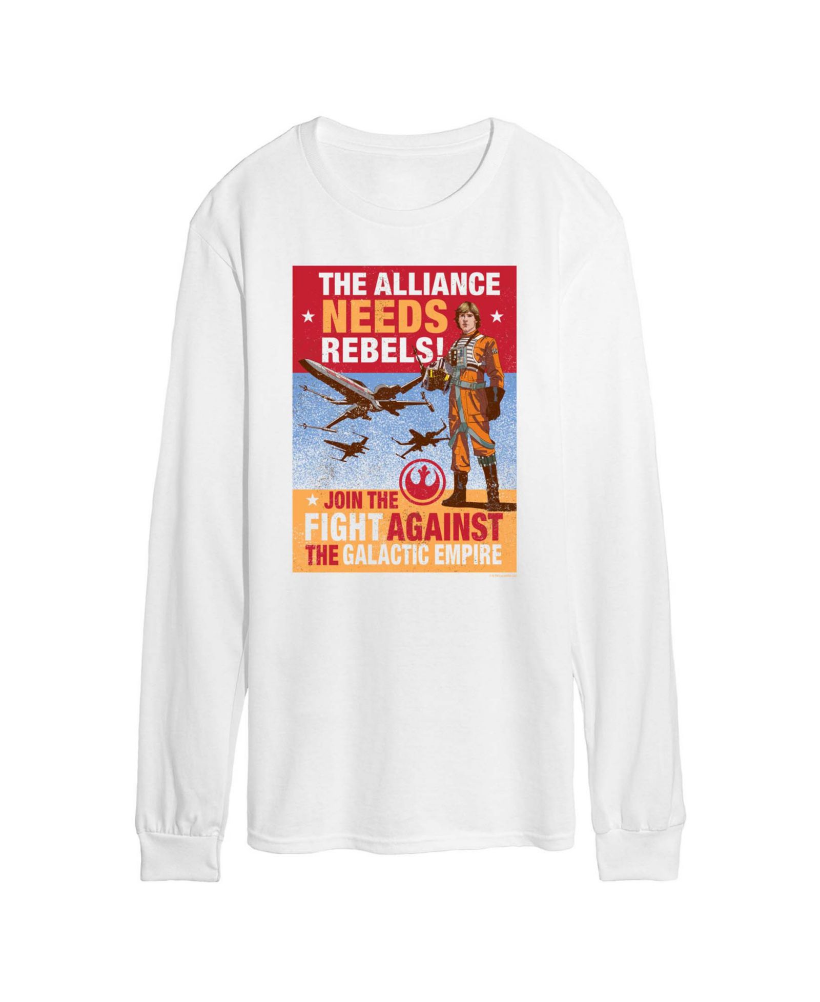 AIRWAVES Men's Luke Rebels Needed Long-Sleeve Graphic T-Shirt