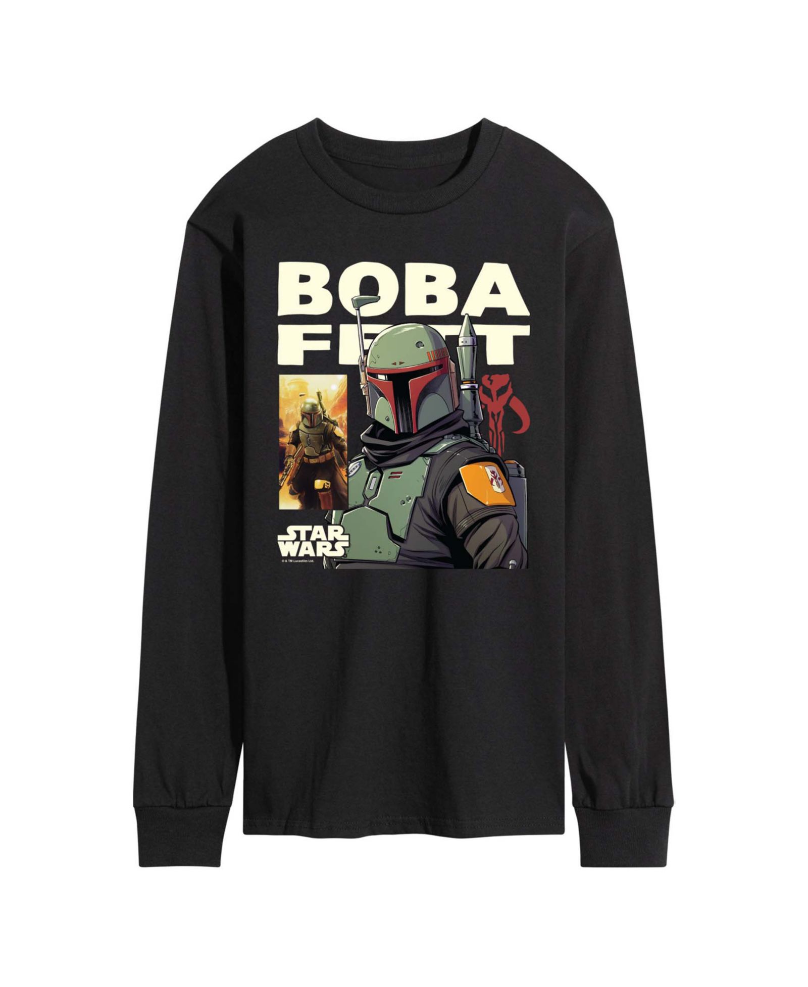 AIRWAVES Men's Boba Fett Comic Long-Sleeve Graphic T-Shirt