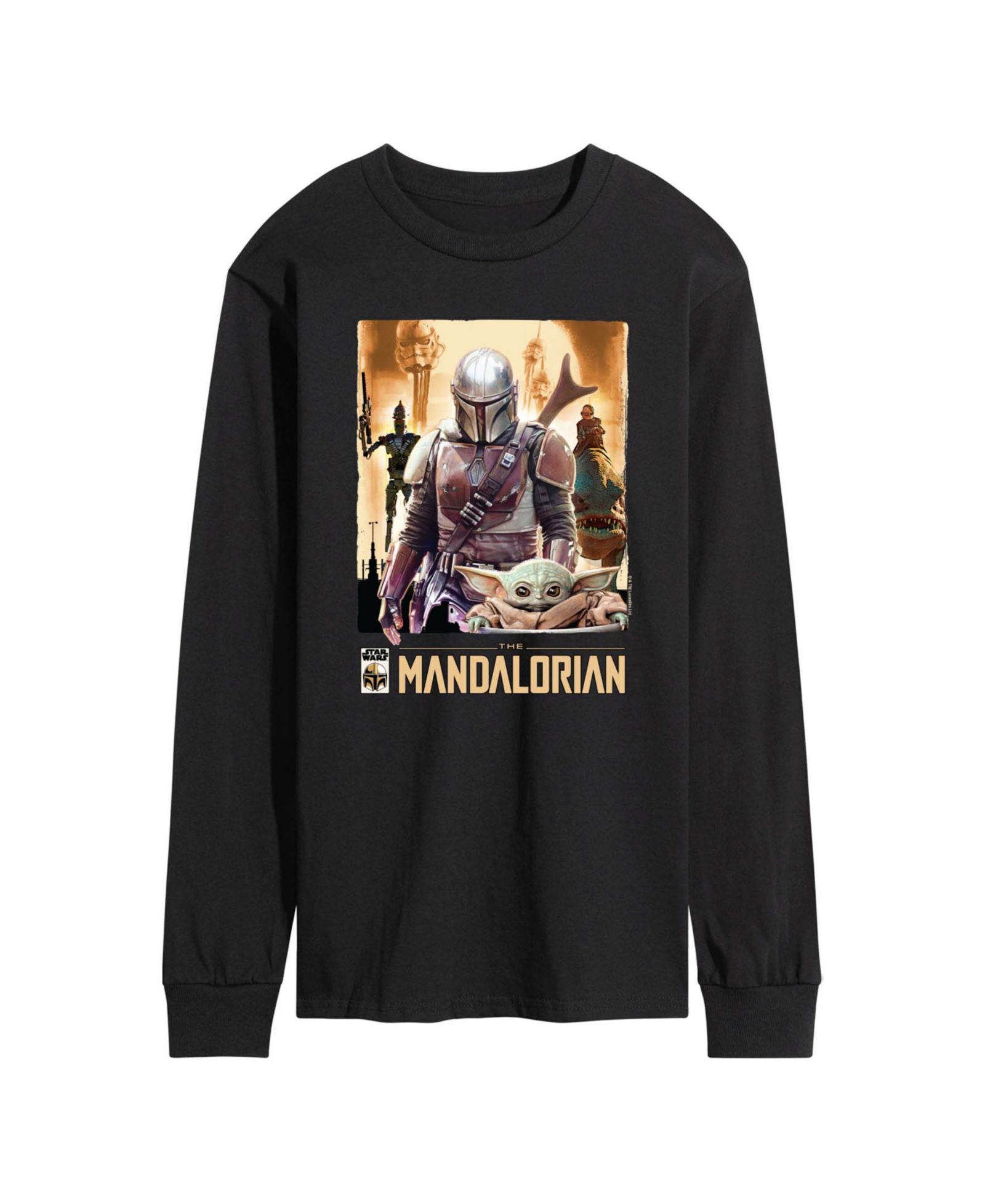 AIRWAVES Men's The Mandalorian Collage Long-Sleeve Graphic T-Shirt