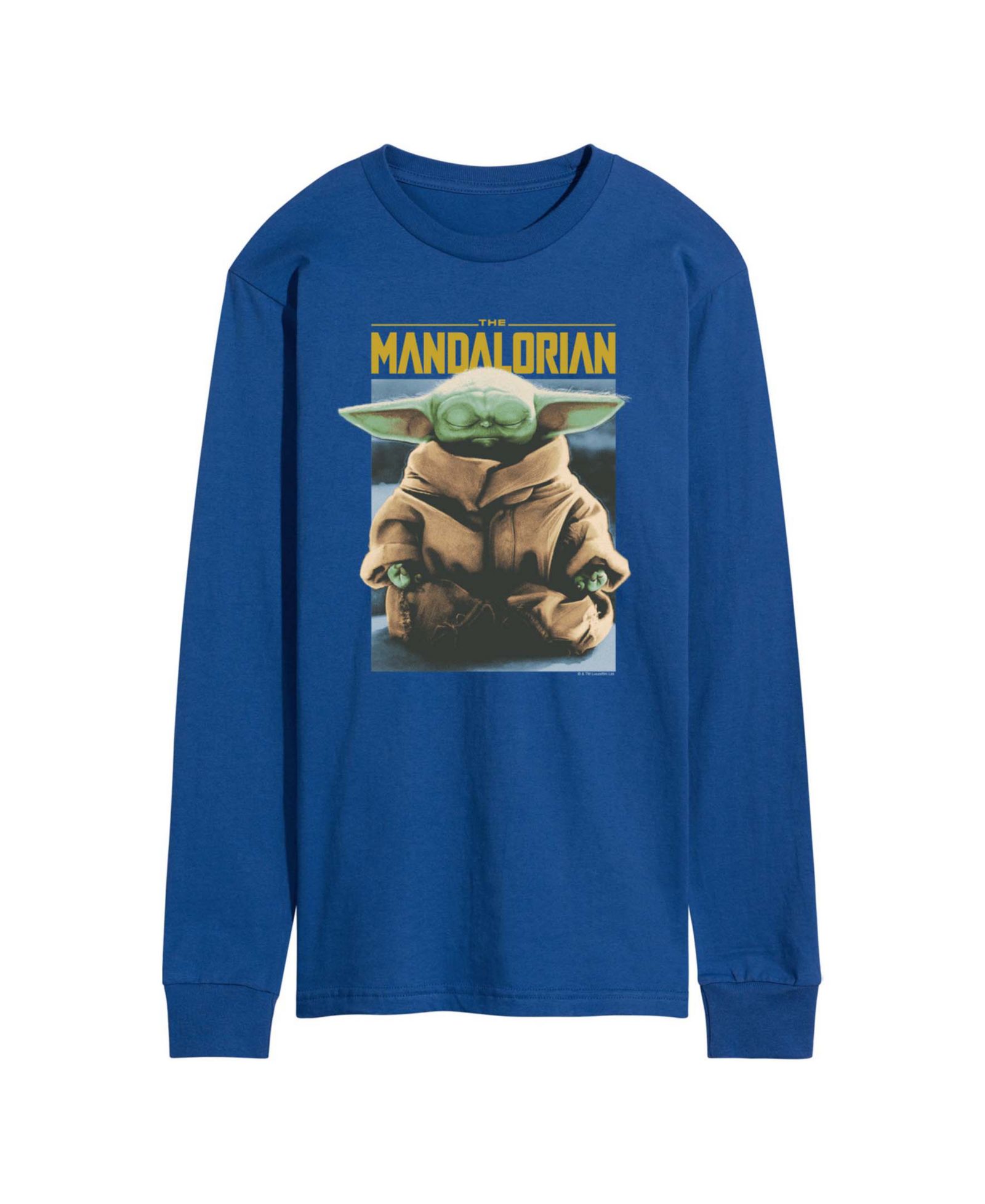 AIRWAVES Men's The Mandalorian Meditate Child Long-Sleeve Graphic T-Shirt