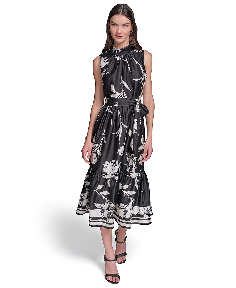 Женское платье миди KARL LAGERFELD PARIS Belted Midi Dress