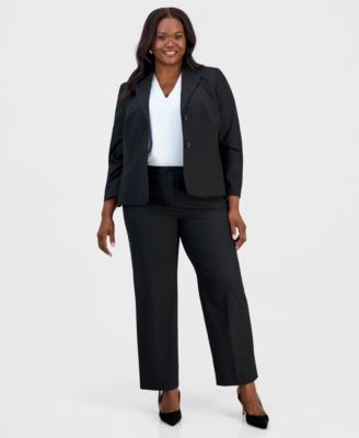 Kasper Plus Size Machine Washable Straight-Leg High-Rise Pants