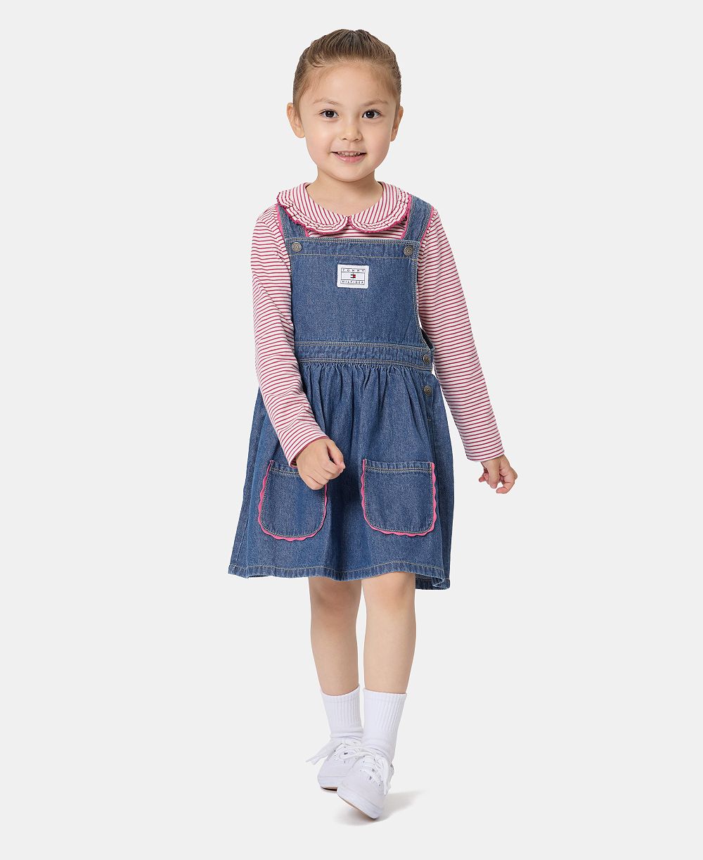 Tommy Hilfiger - детский комплект из топа и сарафана в полоску для девочек 2T-6X, 2 предмета
