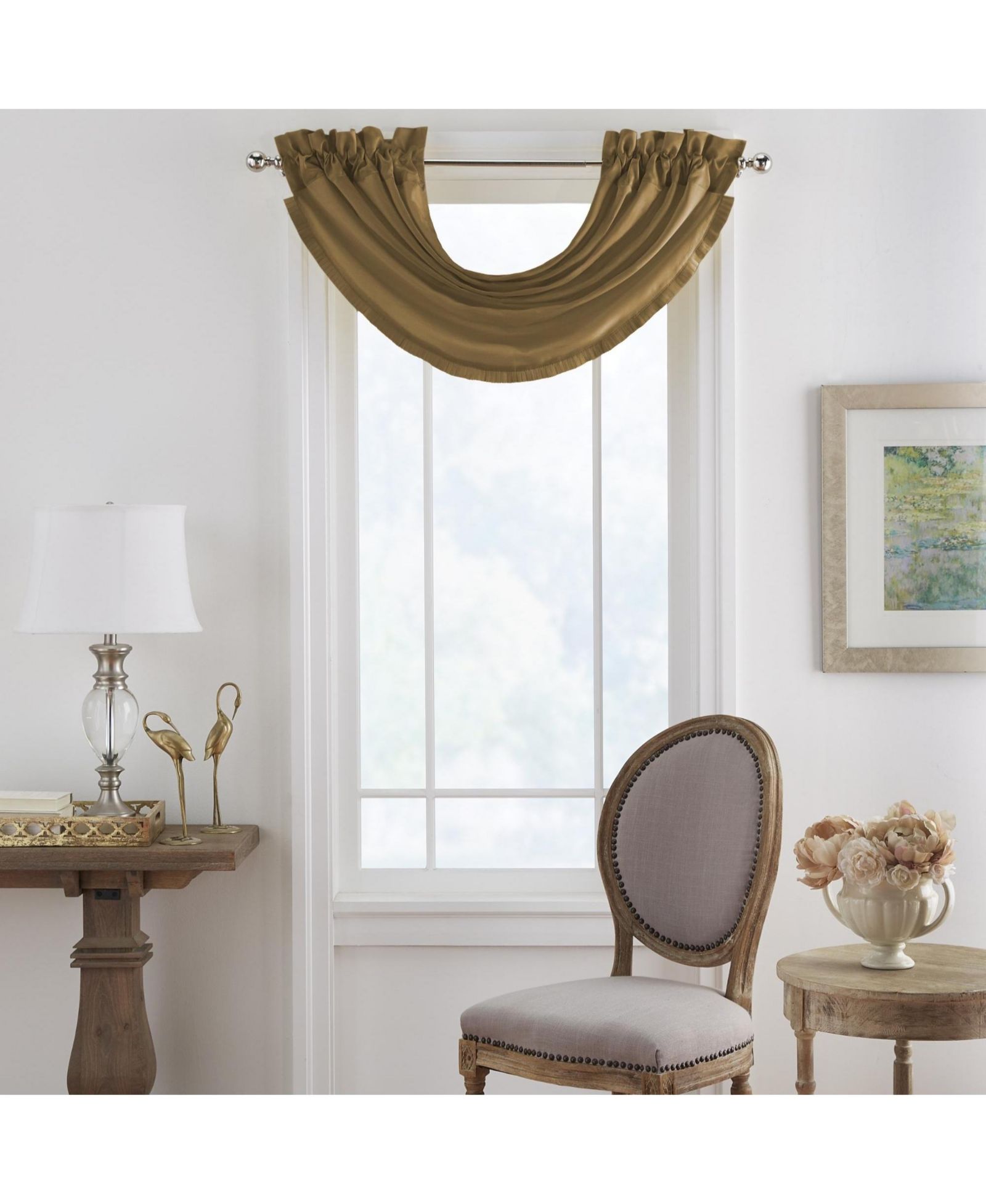 Elrene Home Fashions шторы для окон Versailles из искусственного шелка, черные