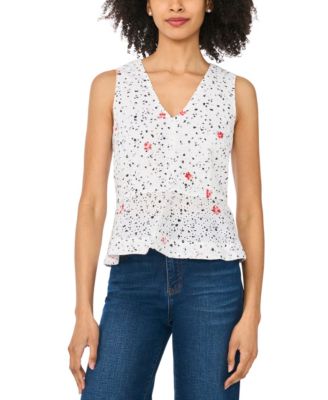 Женская блузка CeCe Women's Printed V-Neck Sleeveless Flowy