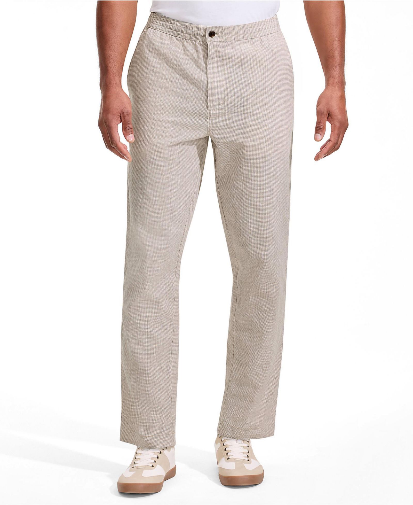 Lands' End Men's Linen Cotton Elastic Waist Pant