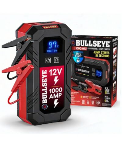 Bullseye Портативный пусковой механизм для аккумулятора 12V 1800mAh с фонариком, Power Bank