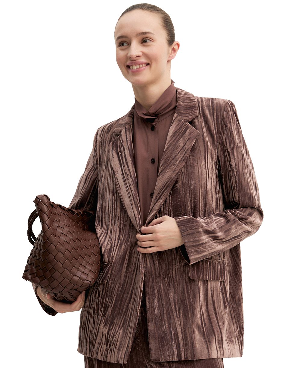 Emme Marella Women's Oversized Single-Breasted Stretch Velvet Blazer