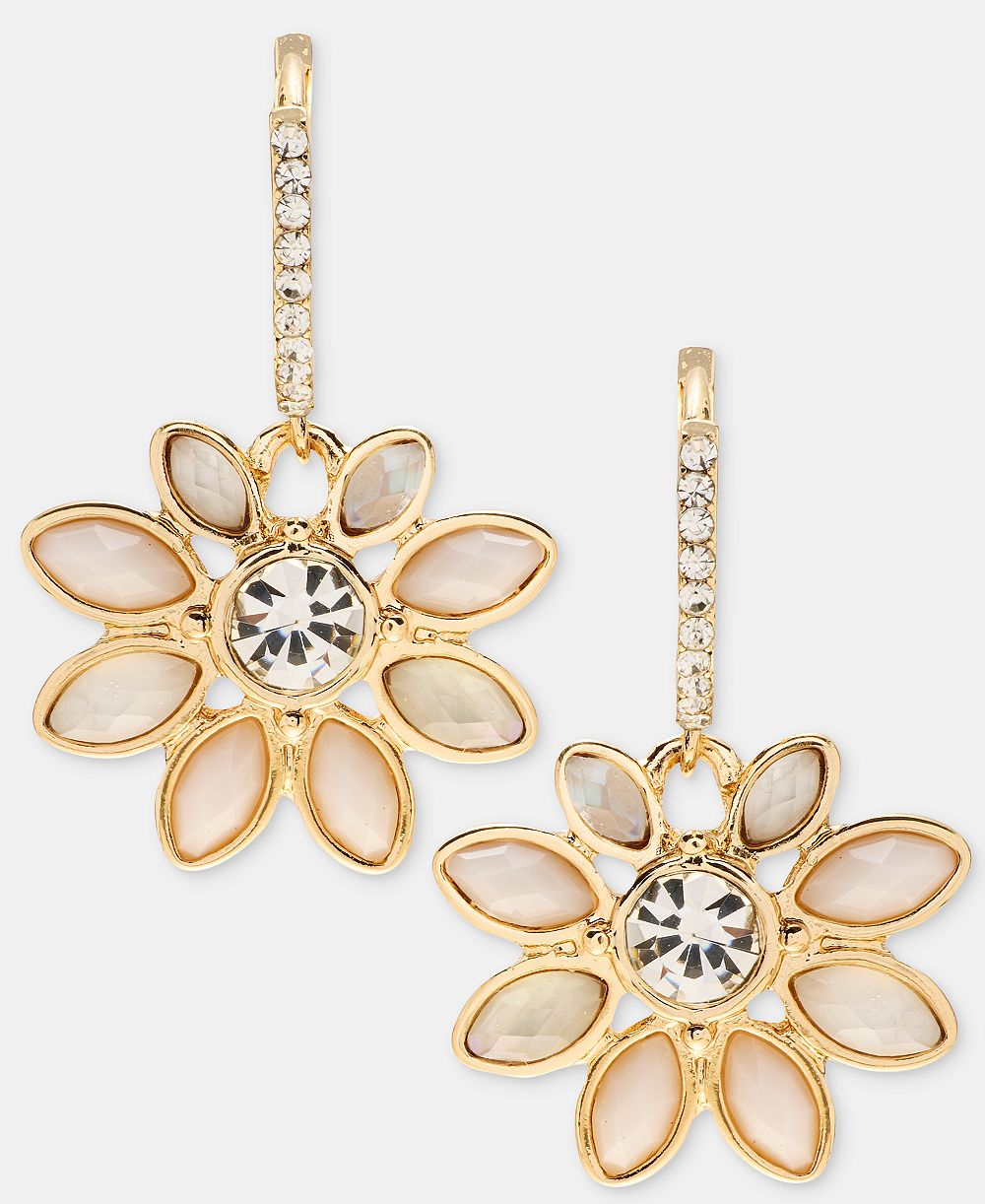 Серьги-кольца Lonna & Lilly Stone Flower Charm