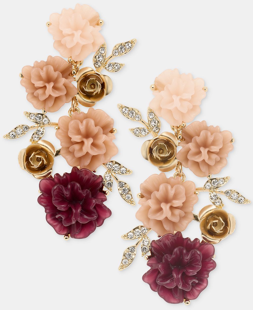 Серьги lonna & lilly Pavé Flower Cluster Linear Drop