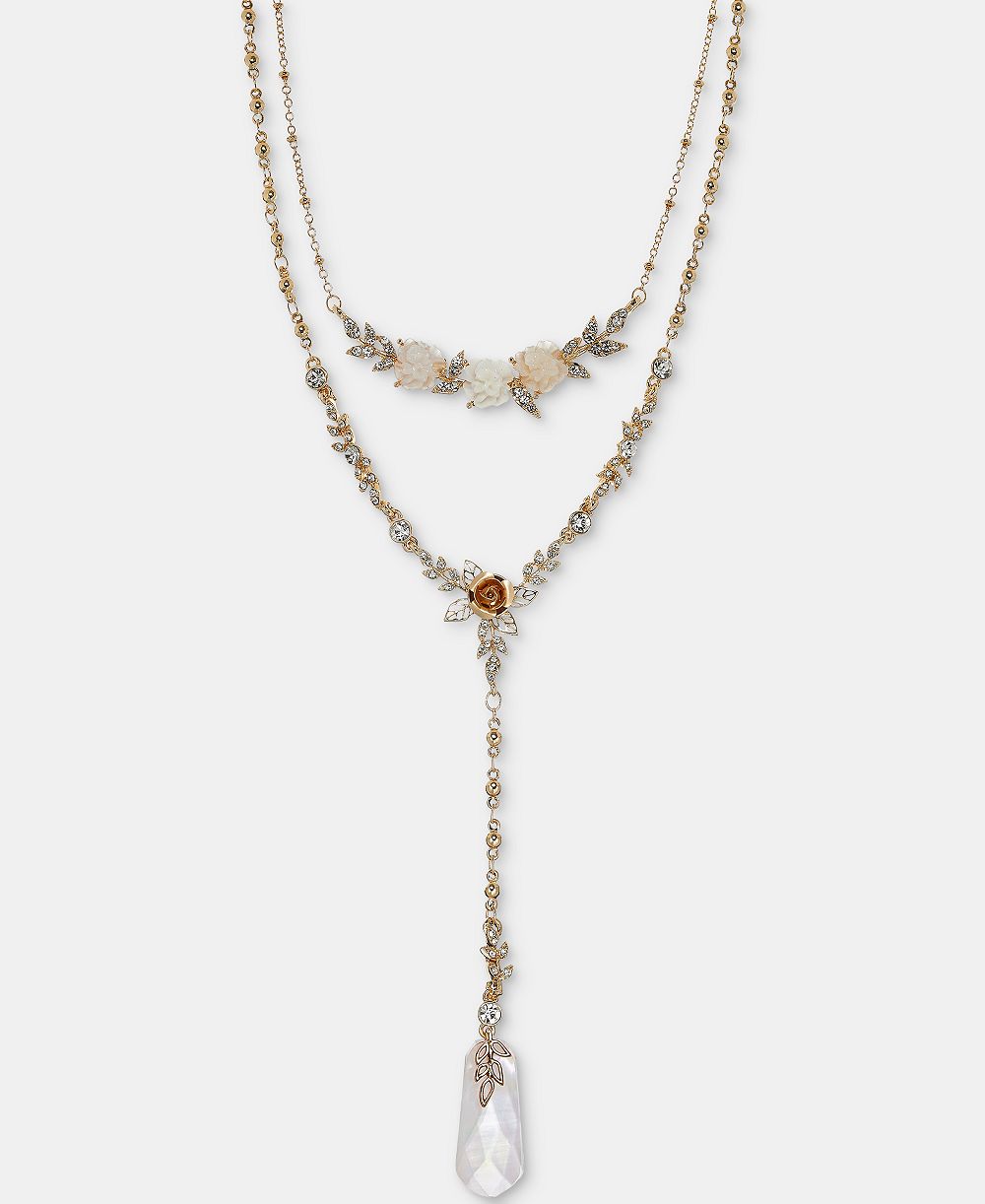 Колье Lonna & Lilly Flower Layered Lariat 16" + 3" extender