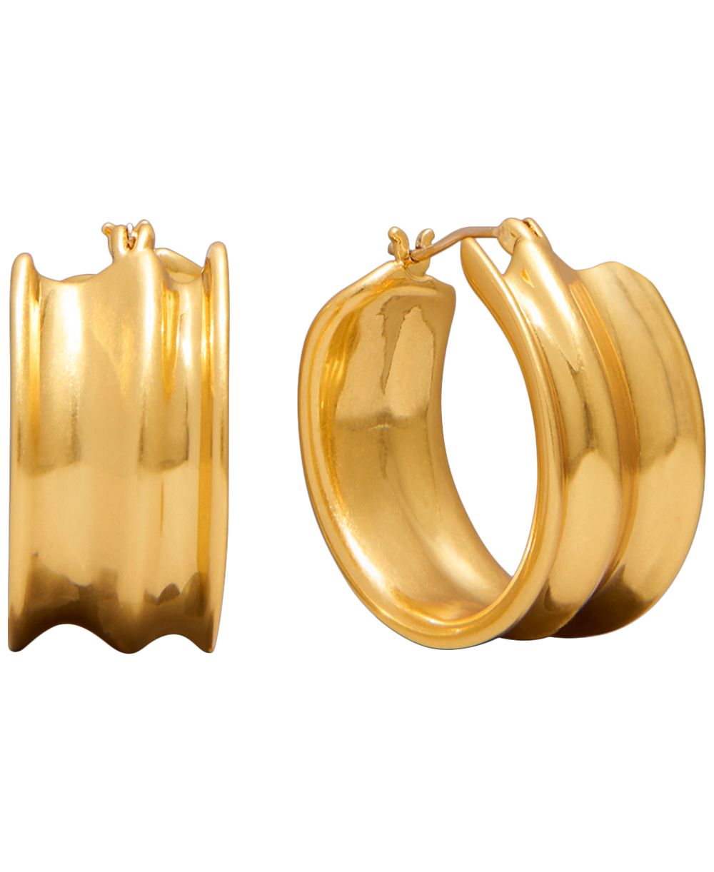 Donna Karan New York золотые серьги-кольца с витым дизайном