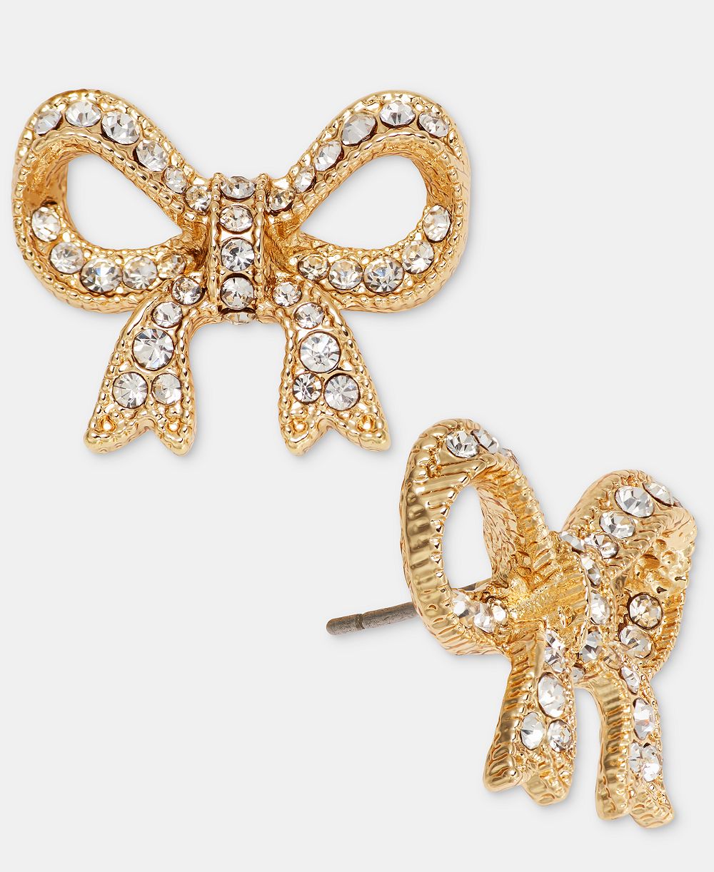 Marchesa женские серьги-гвоздики с золотистым оттенком, кристаллами и бантом