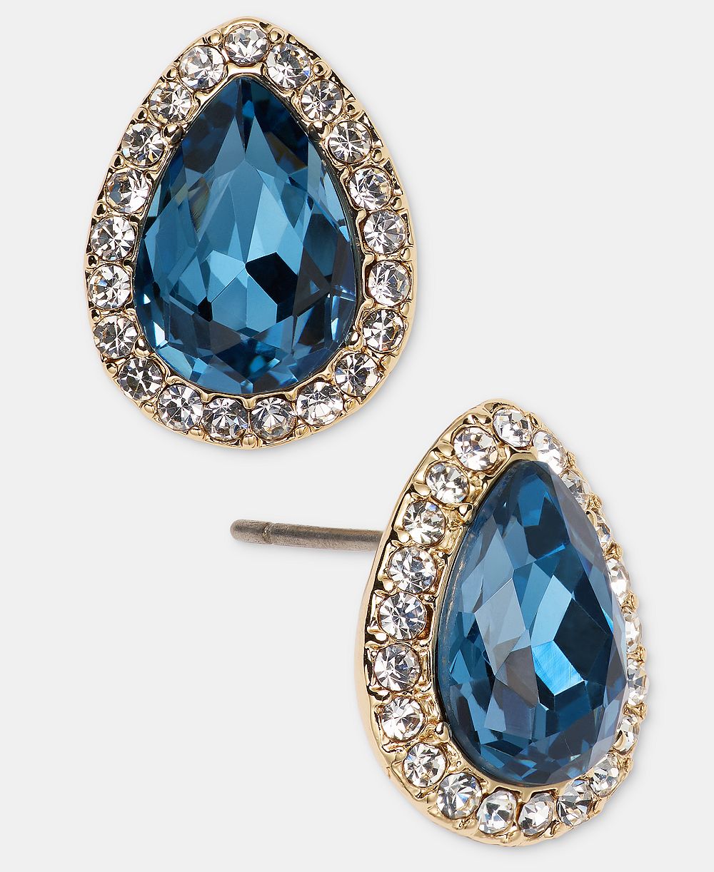 Серьги-гвоздики Givenchy Crystal Pear-Shape Halo