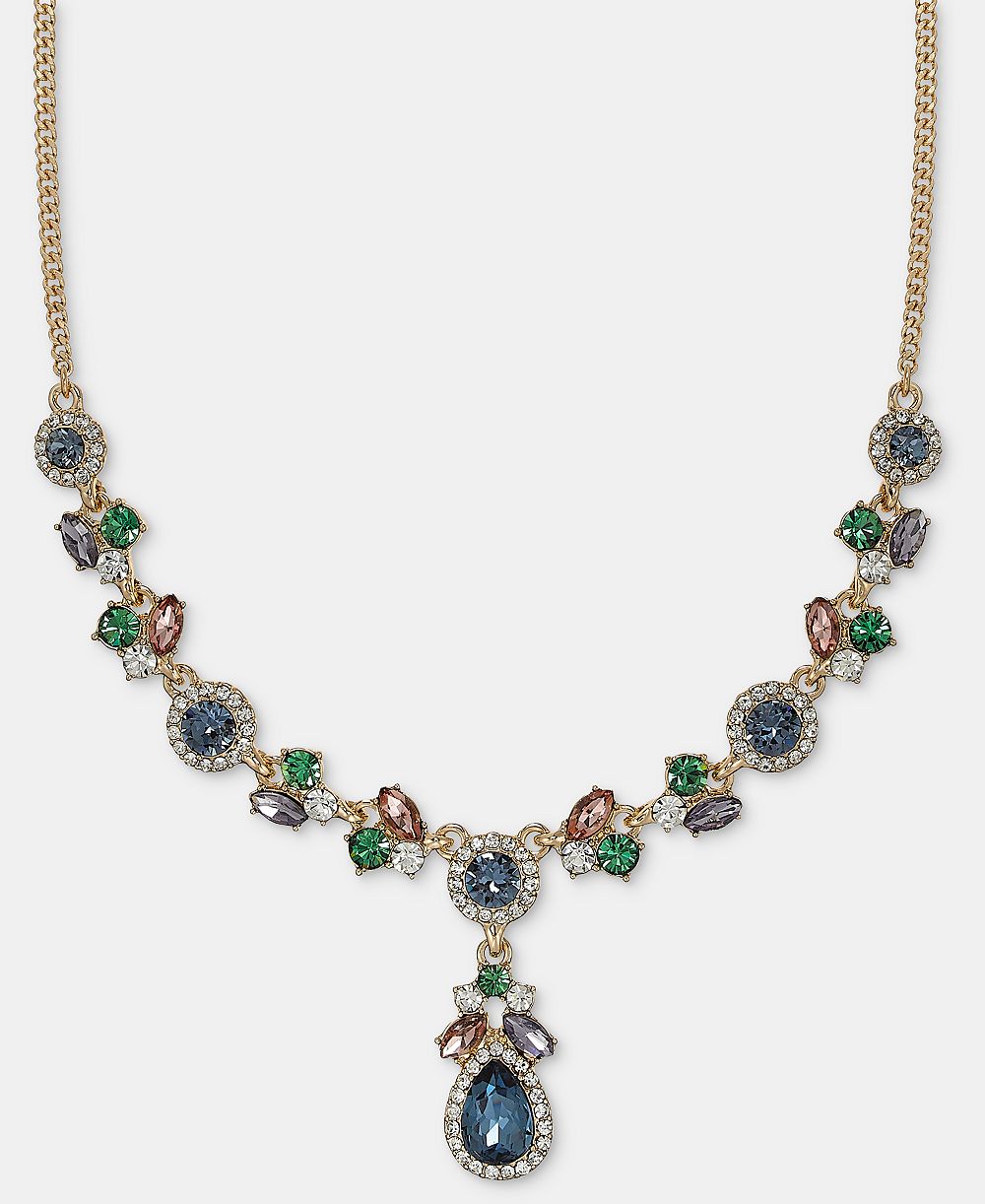 Колье Givenchy Stone Pear-Shape Halo Lariat, 16" + 3" удлинитель