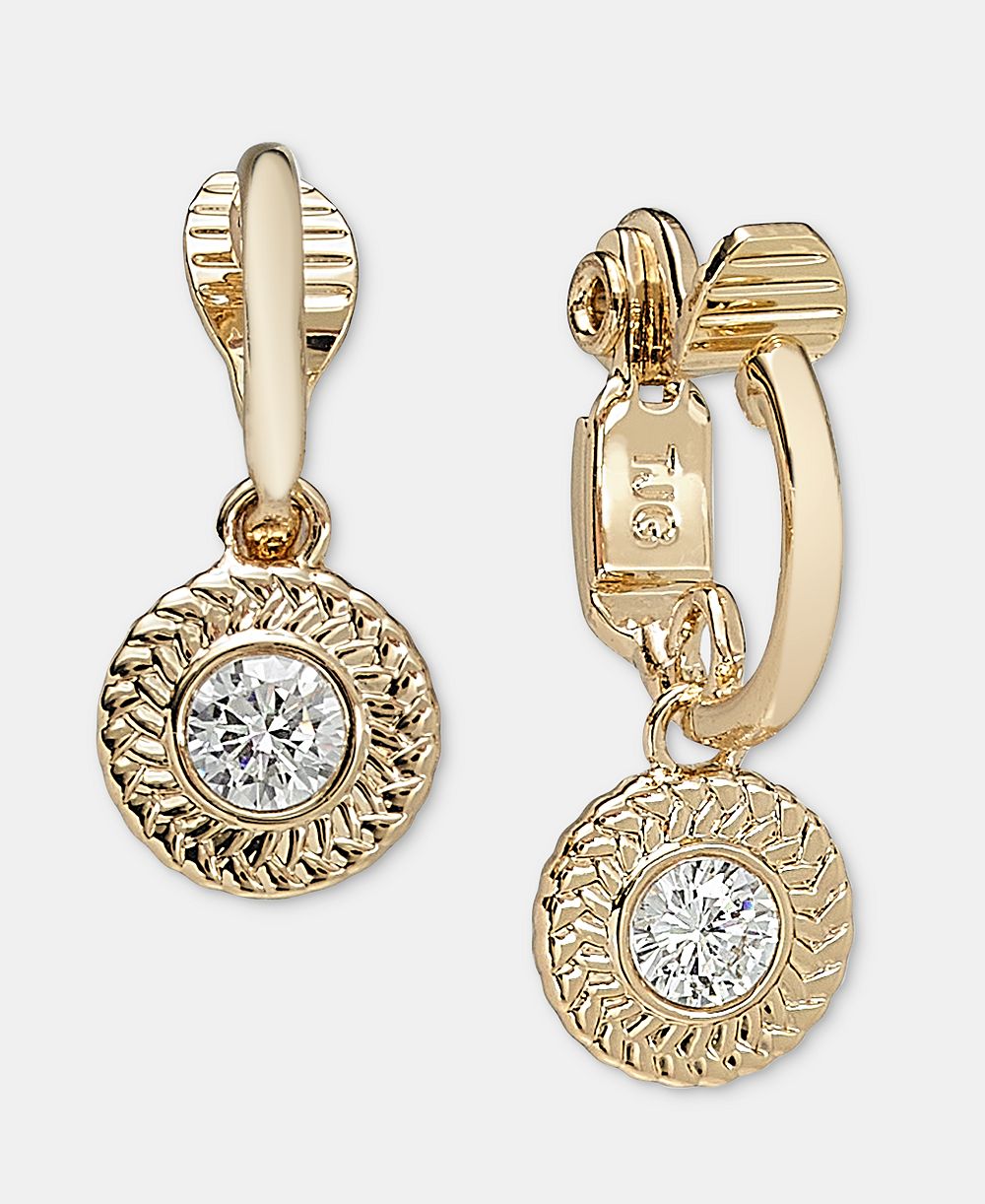 Lauren Ralph Lauren серьги-кольца с клипсой и подвеской из кубического циркония