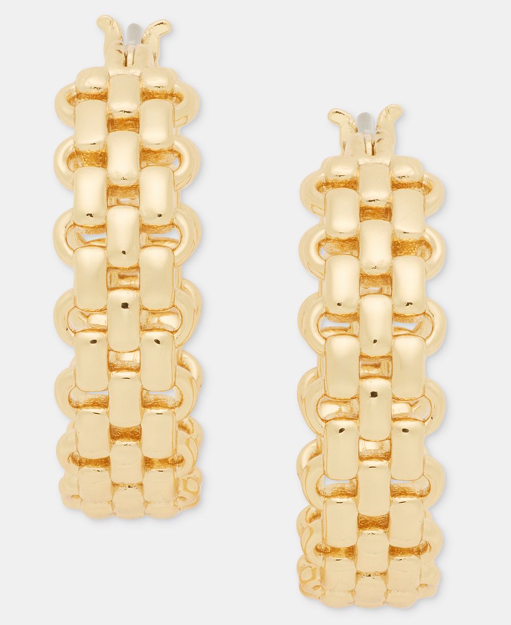 Золотистые серьги-кольца с цепью Lauren Ralph Lauren 20mm
