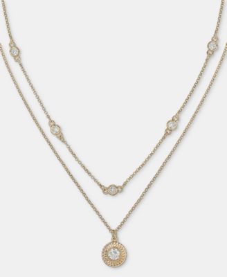 Lauren Ralph Lauren кулон с кубическим цирконием, многослойный, 17"
