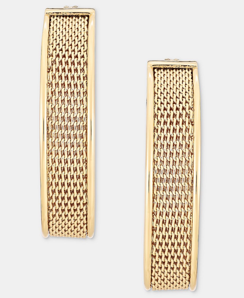 DKNY женские серьги-кольца из золотистой сетчатой цепи 35MM