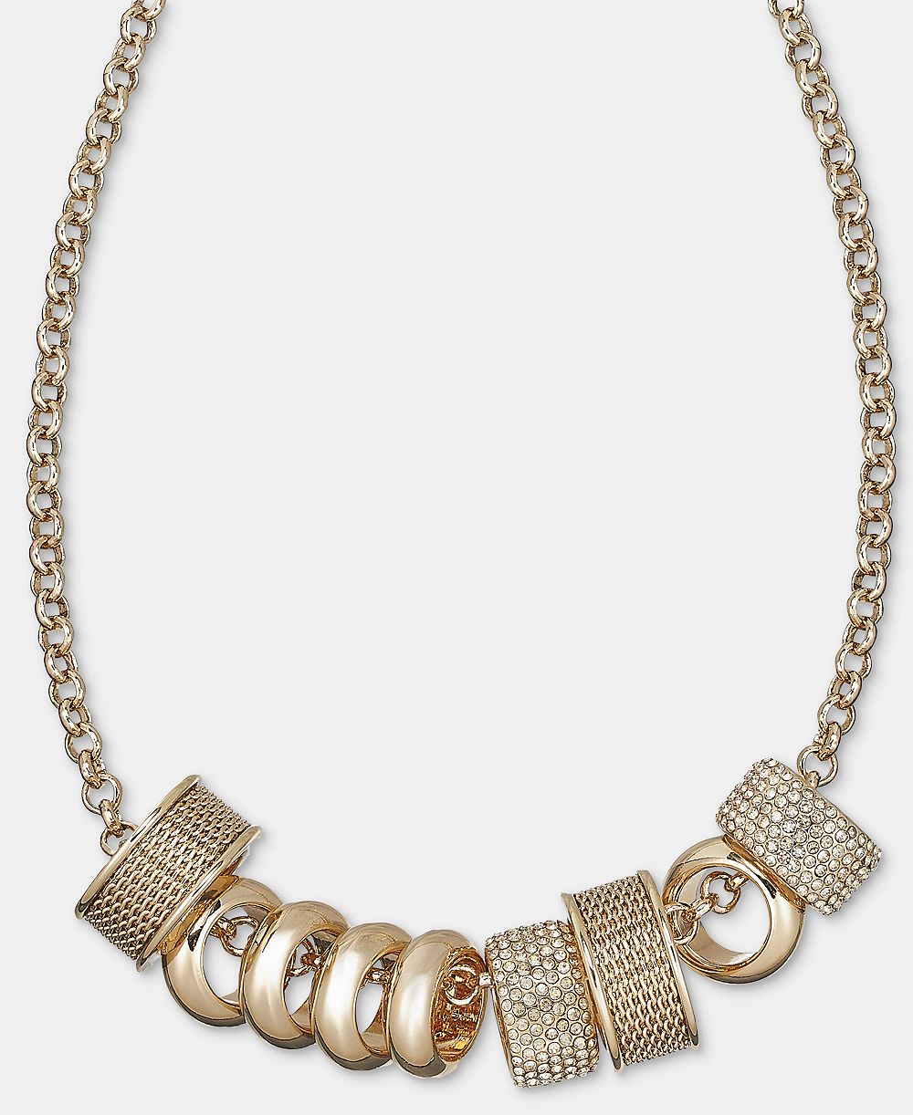 KARL LAGERFELD PARIS массивное ожерелье с шармом Pavé Rondelle, 16" + 3" удлинитель