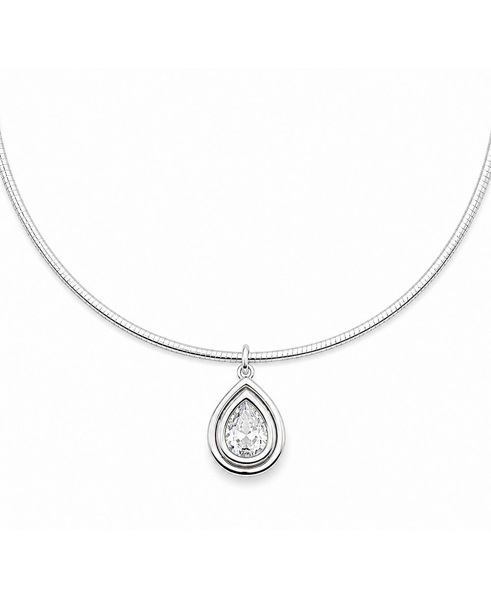 Подвеска And Now This Cubic Zirconia Fine Silver-Tone Plated Slider Necklace