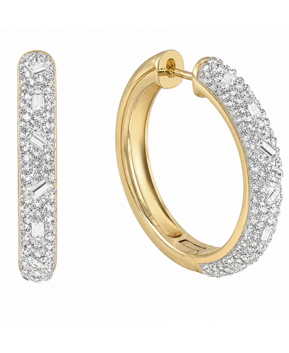 Серьги-кольца And Now This Crystal Composite Stone Hinged Hoop