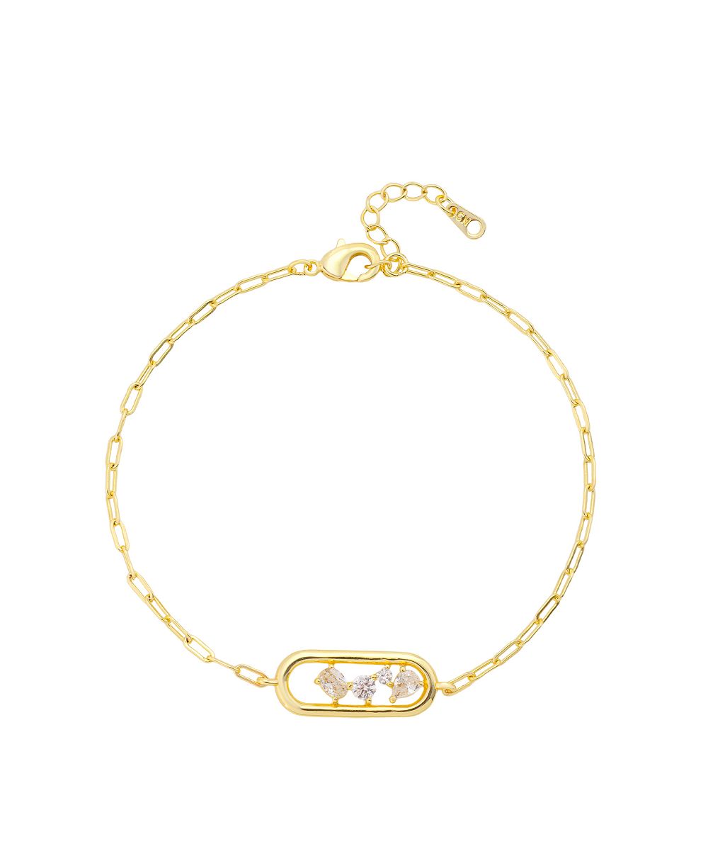 Unwritten Cubic Zirconia Gold-Plated Chain Bracelet