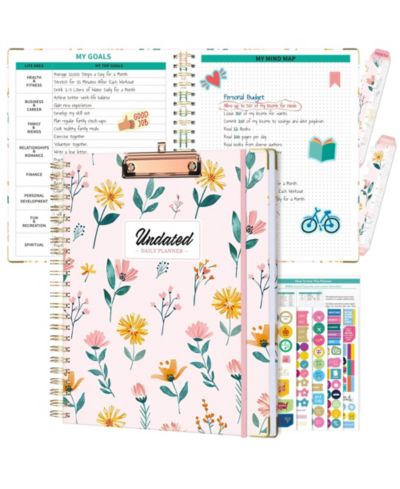 GNUADZ ежедневник Spiral Planner Undated Daily Weekly Monthly Hourly Hardcover