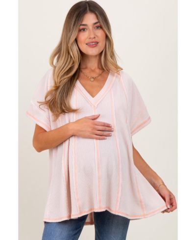 Женский свободный топ Pinkblush в полоску с V-образным вырезом