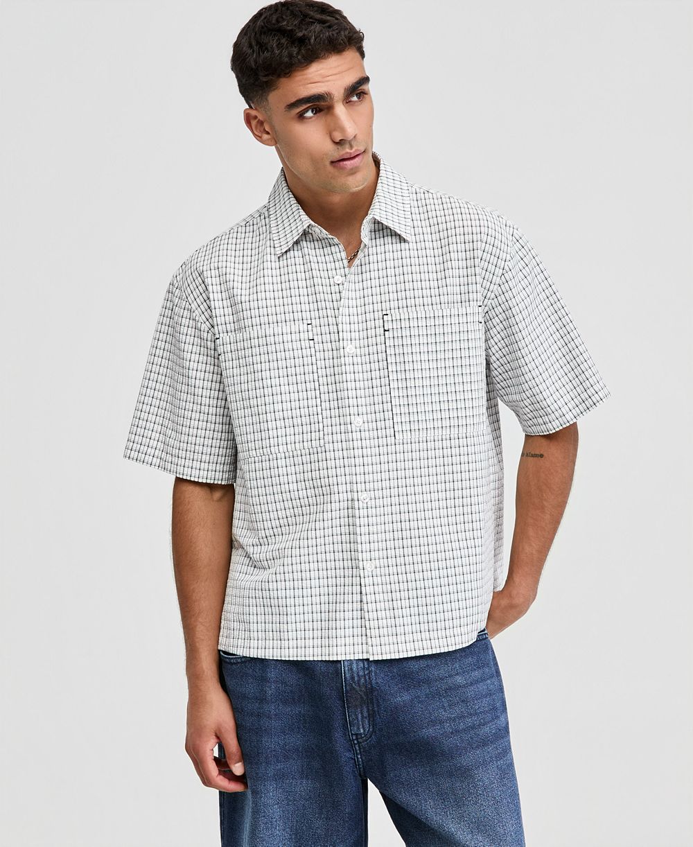 Мужская рубашка Mode of One Plaid Seersucker Short-Sleeve