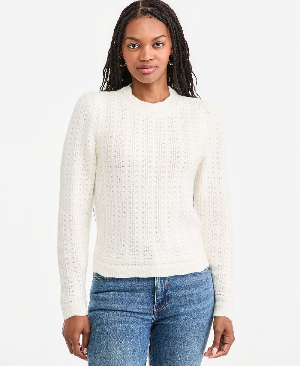 On 34th Women's Pointelle Mock Neck Pullover Sweater, Macy's Exclusive