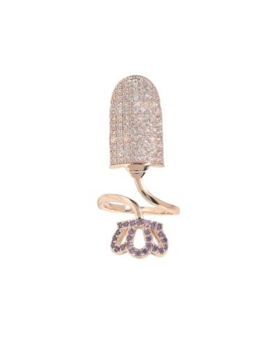 SOHI Silver Embellished Cluster Finger Ring