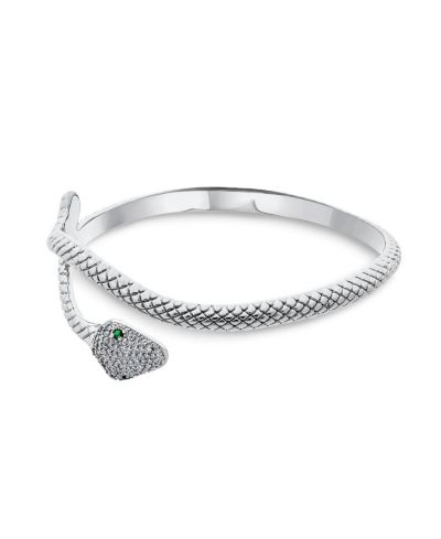 Bling Jewelry браслет-кафф в виде змеи с египетским зеленым глазом, регулируемый
