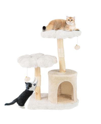 COZITO Cat Tree Solid Wood  Branch Flower Tower with Posts
