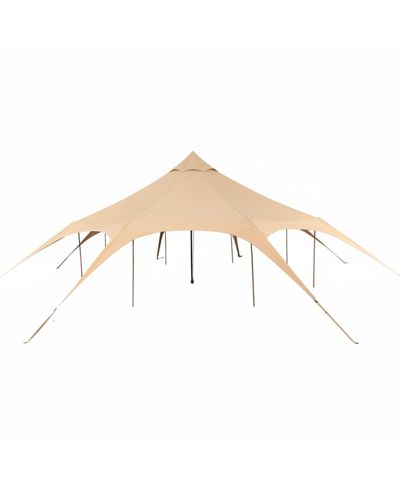 GOUUN Canvas Bell Tent 16.4 feet 4-Season Yurt with Stove Jack, Breathable Tent for up to 8 People
