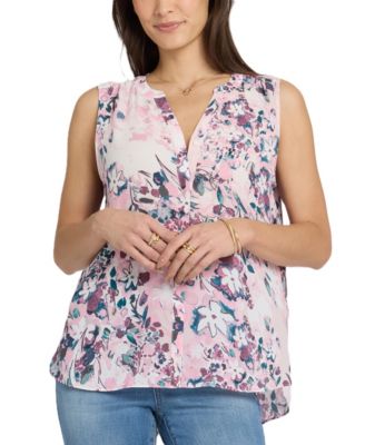 NYDJ Women's Sleeveless Pintuck Top