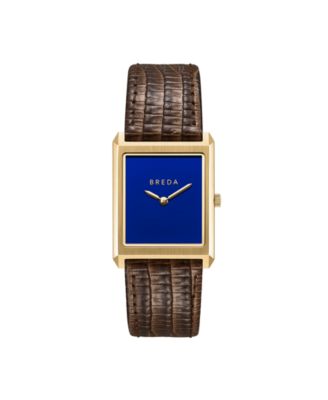 BREDA Men's Quartz Virgil Gold and Brown Leather Band Watch 26mm