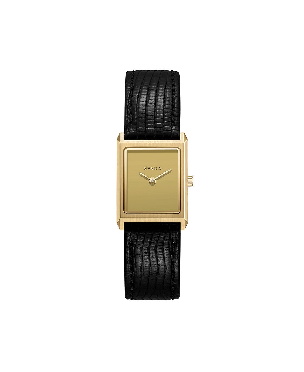 BREDA Женские кварцевые часы Virgil Gold и Black с кожаным ремешком 20mm